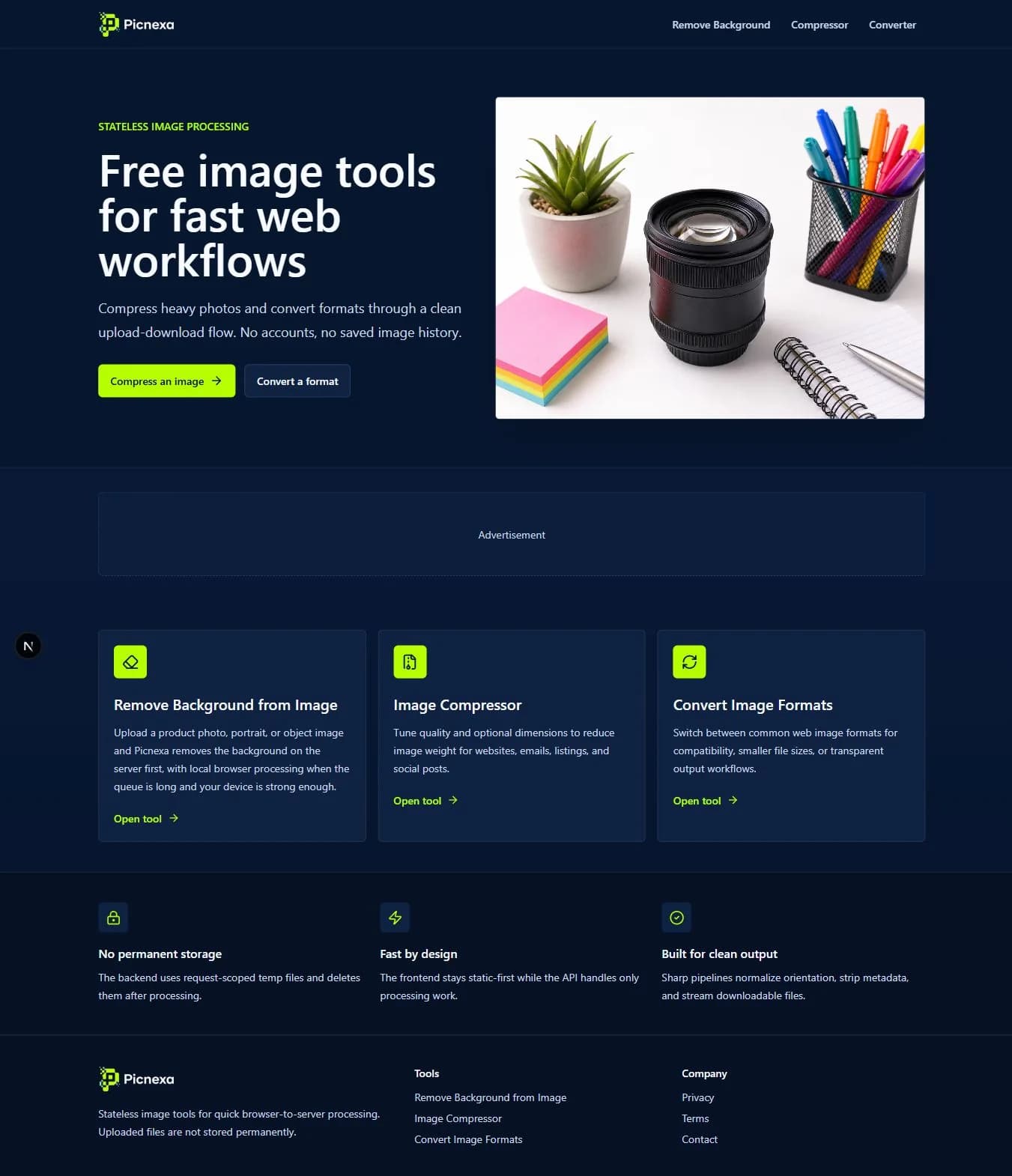 Picnexa image tools home page